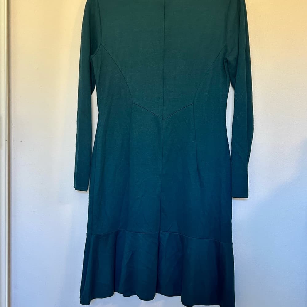 Ann Taylor Emerald Green Long Sleeve Dress Size 4 - Thumbnail 4