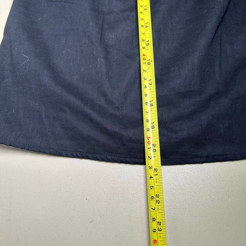 NWT GAP black linen-blend ruffle neck string tie halter top XS - Thumbnail 6