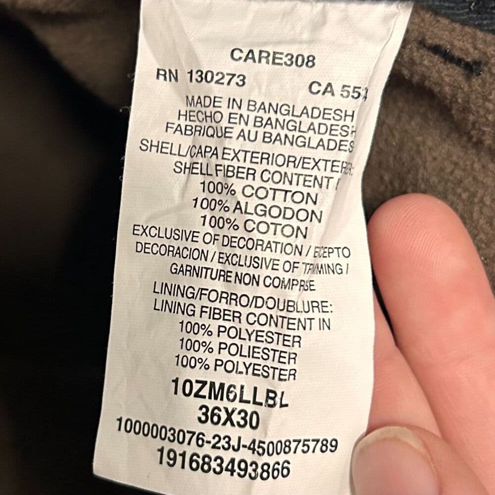 Wrangler Authentics Black Fleece-Lined Cargo Pants 36x30 - Thumbnail 5