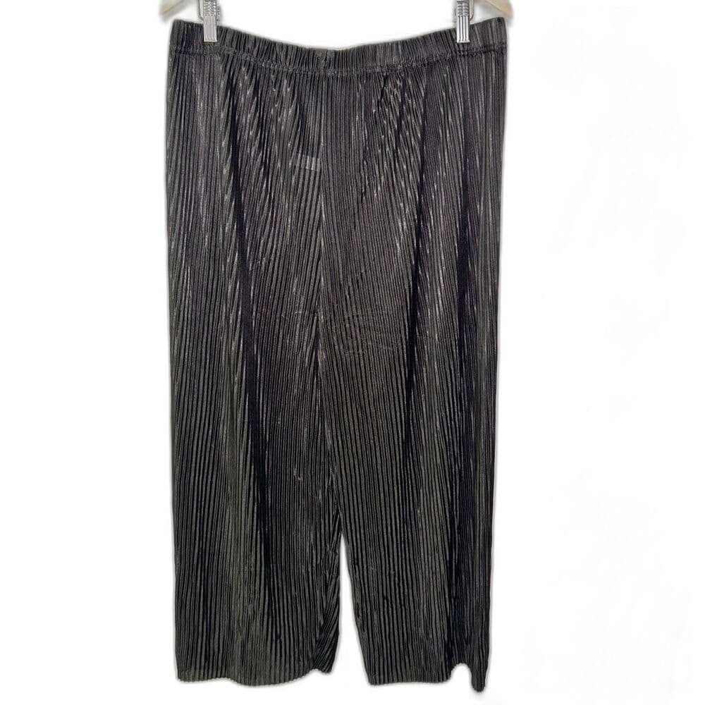 NEW Black Pleated Palazzo Pants Wide Leg 3X - Thumbnail 2