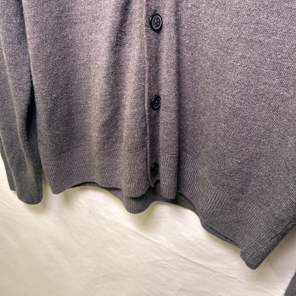 Oscar de la Renta Charcoal Gray Cardigan Grandpa Sweater Size L - Thumbnail 3
