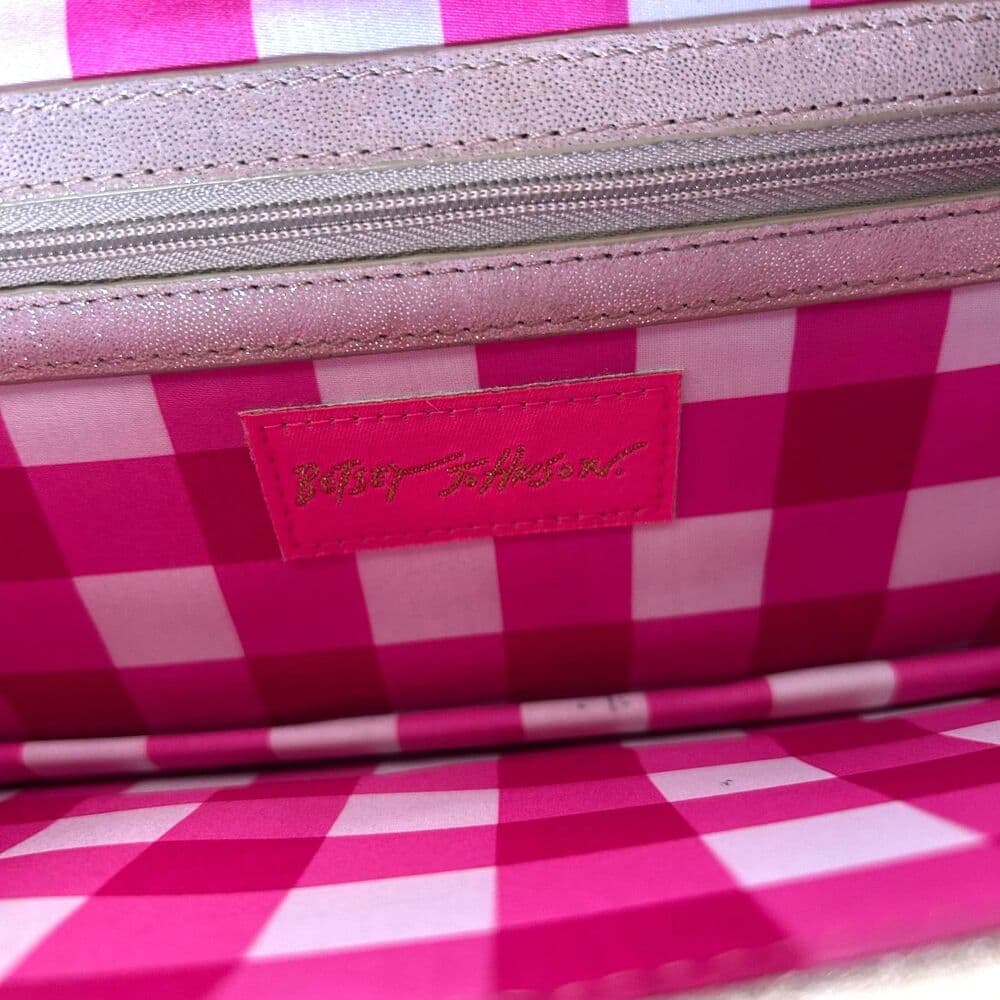 Betsey Johnson Envelope Clutch with Floral Detail Neutral Shimmer - Thumbnail 3
