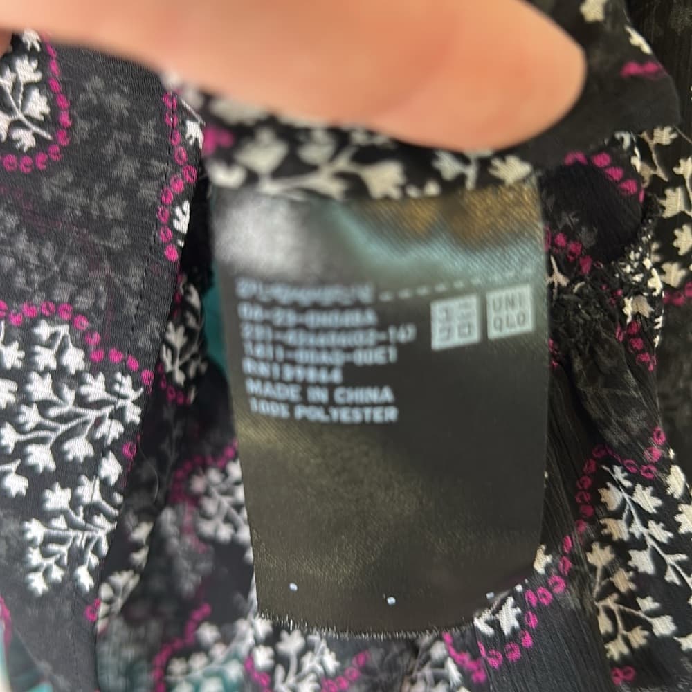 Anna Sui semi-sheer Floral Black and White Women's Top Size XS - Thumbnail 4