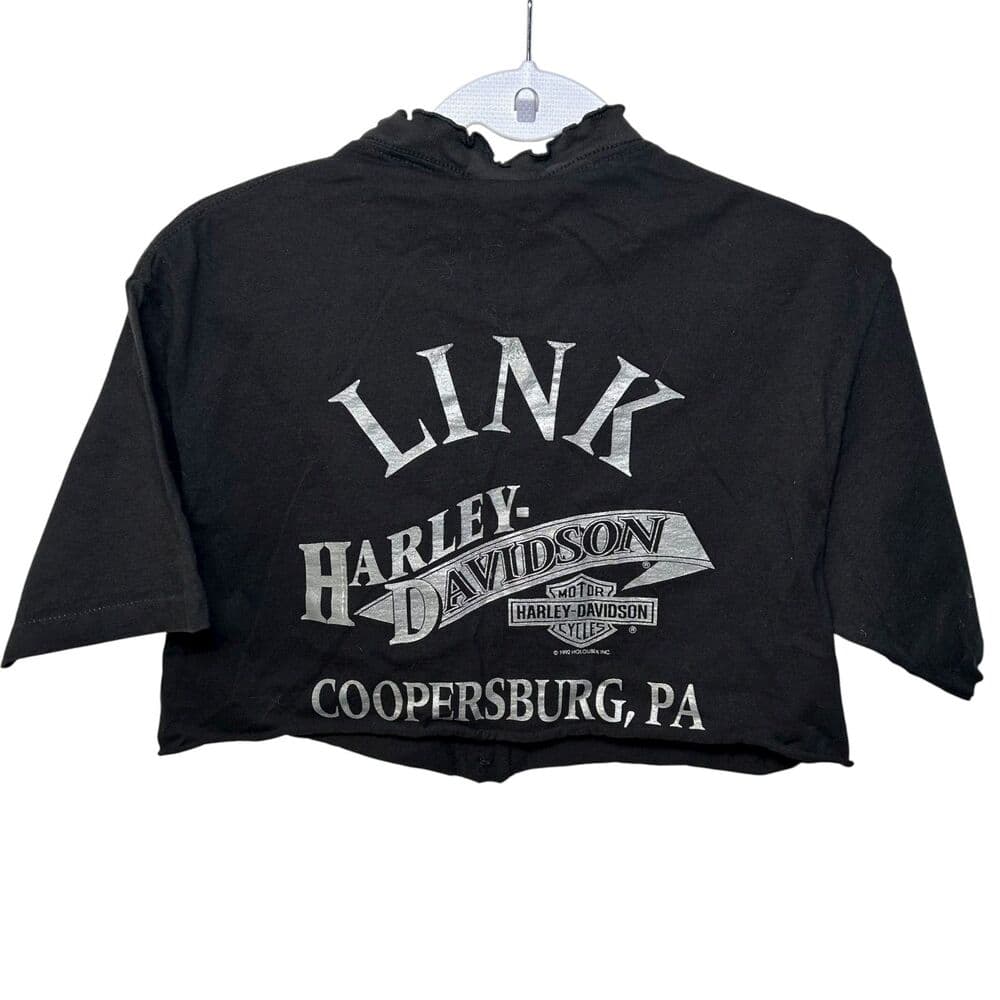 Vintage 1994 Harley-Davidson Coopersburg t-shirt custom cropped and modified Med