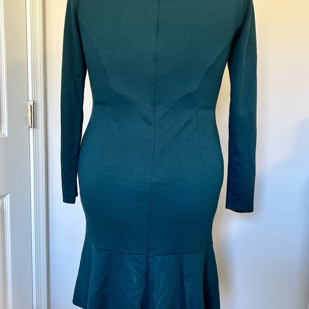 Ann Taylor Emerald Green Long Sleeve Dress Size 4 - Thumbnail 8