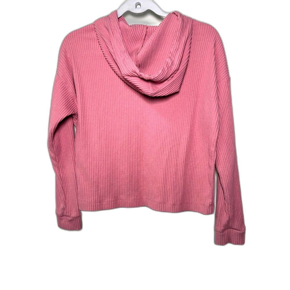Danskin Pink Balletcore rib-knit cropped pullover hoodie Small