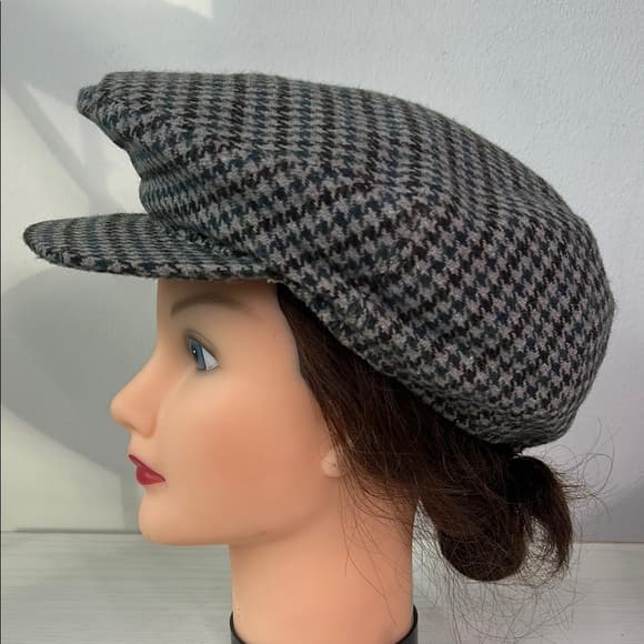 Vintage Dunn & Co Classic Houndstooth Newsboy Cap - Thumbnail 6
