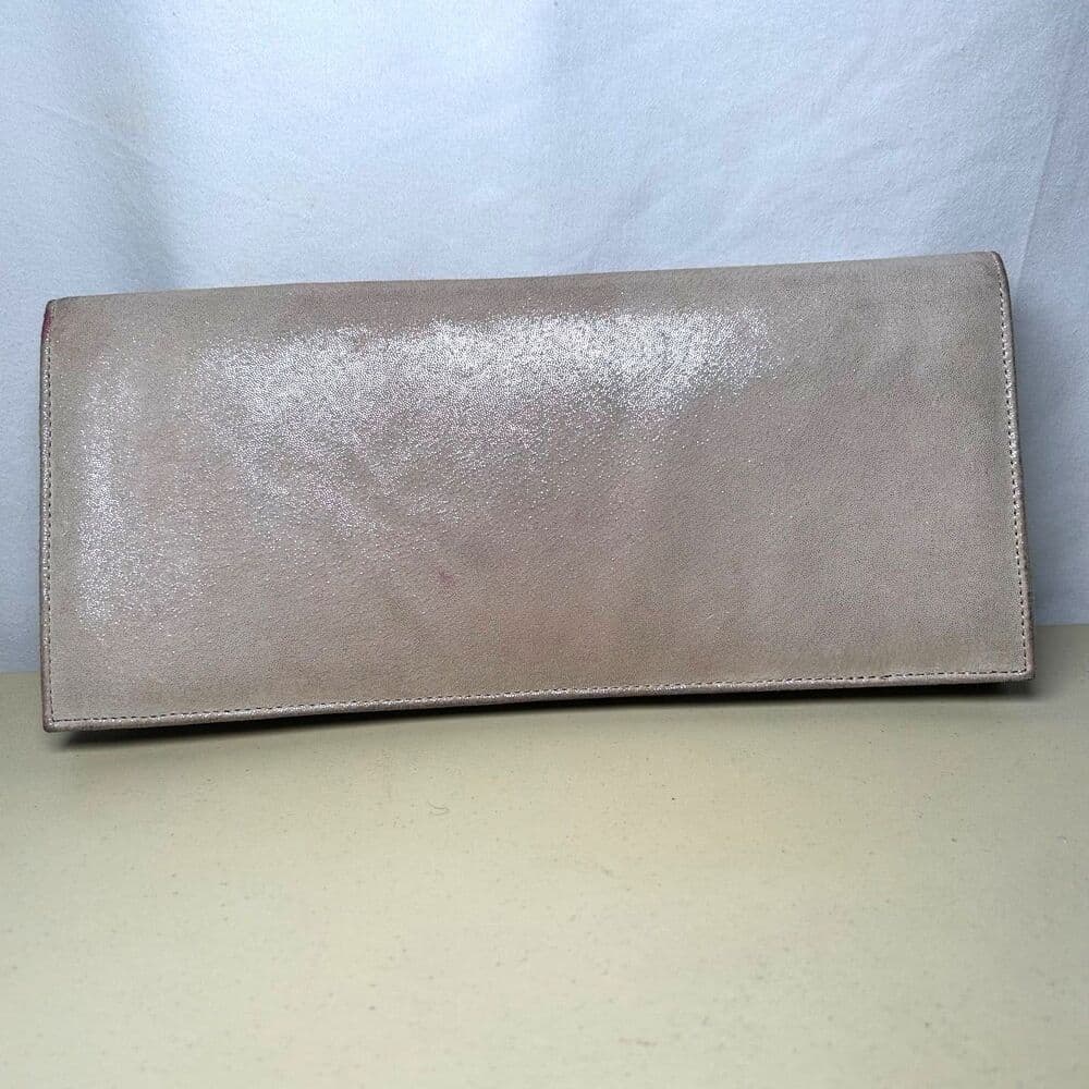 Betsey Johnson Envelope Clutch with Floral Detail Neutral Shimmer - Thumbnail 6