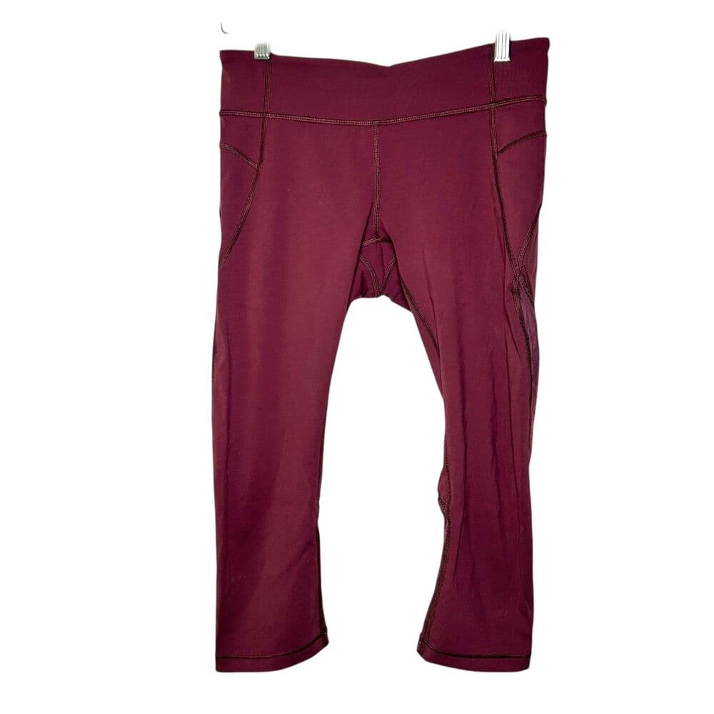 Lululemon Athleta Salutation Burgundy Capri Leggings size 6 - Thumbnail 9