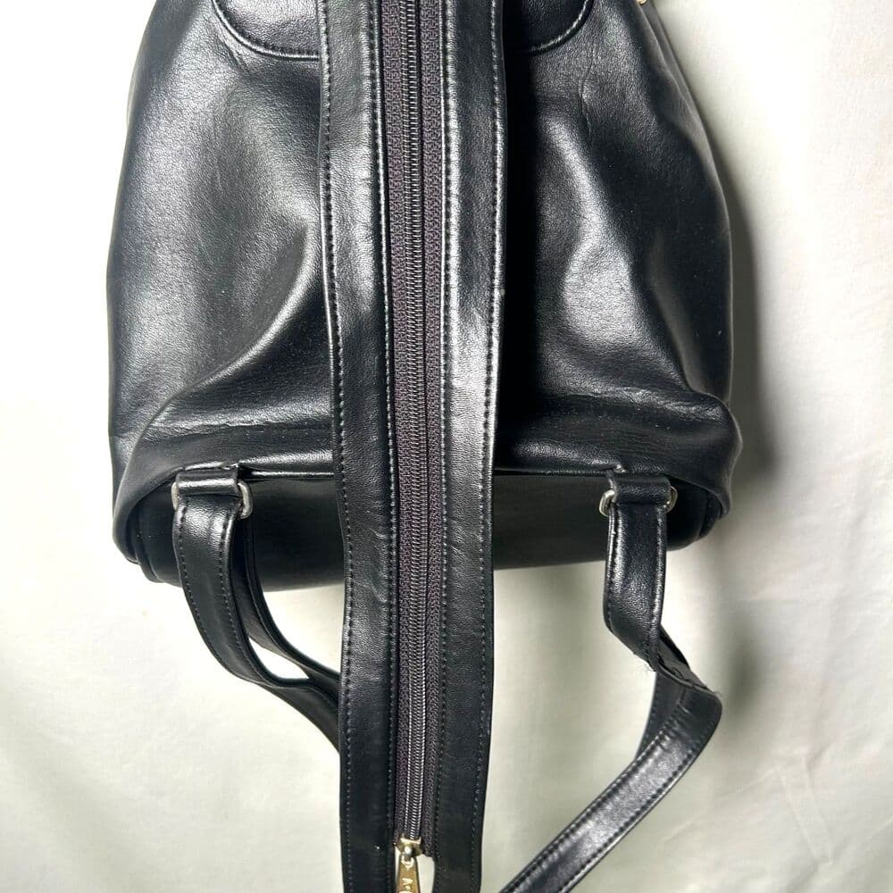 Nas Bag Black & Cognac faux leather Y2K mini backpack purse - Thumbnail 3