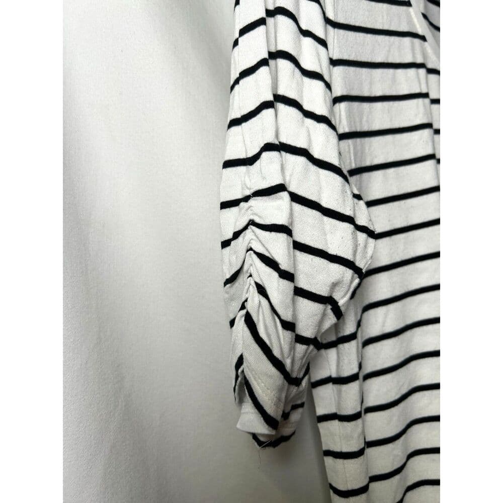 White House Black Market striped mid-sleeve boatneck t-shirt Large - Thumbnail 2