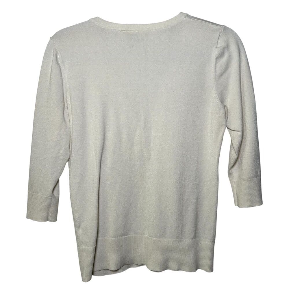 14th & Union cream knit button up 3/4 sleeve cardigan Medium