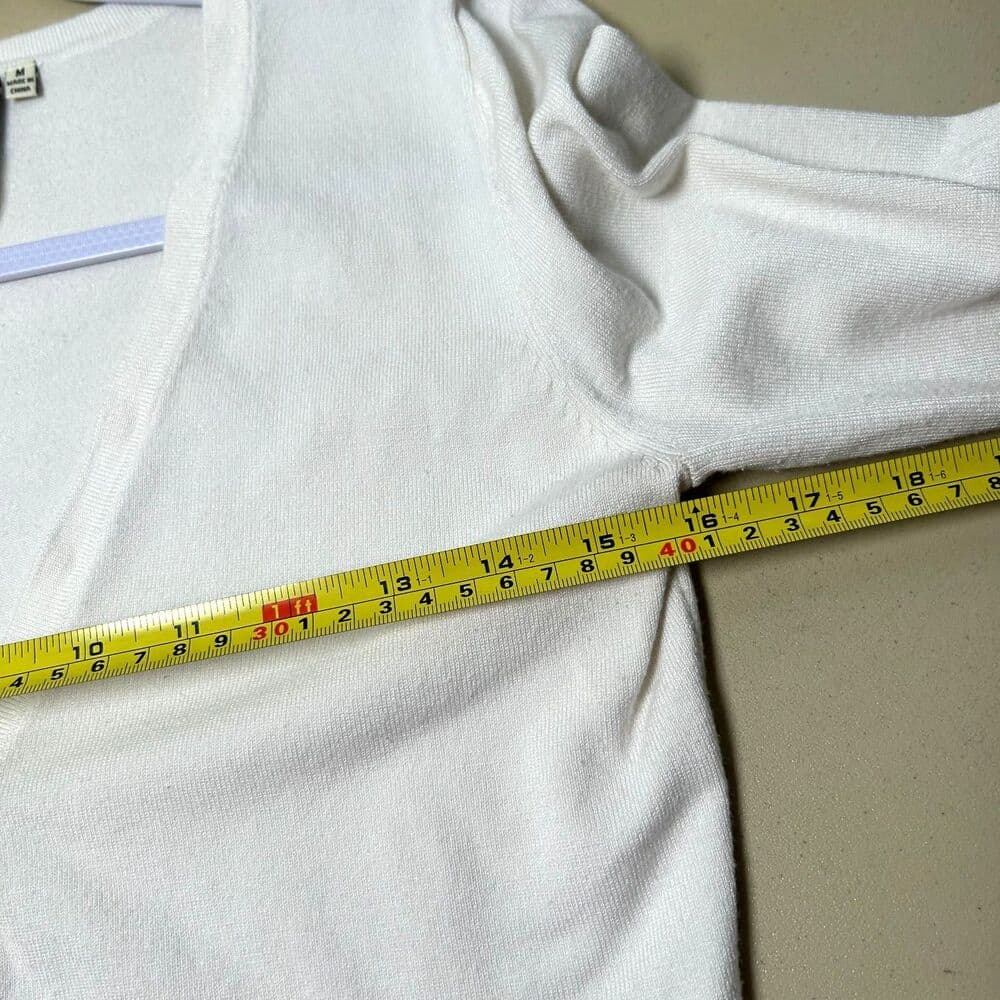 14th & Union cream knit button up 3/4 sleeve cardigan Medium - Thumbnail 6