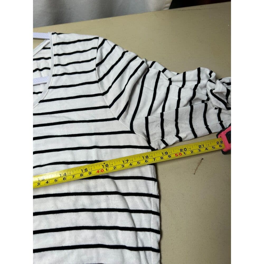 White House Black Market striped mid-sleeve boatneck t-shirt Large - Thumbnail 5