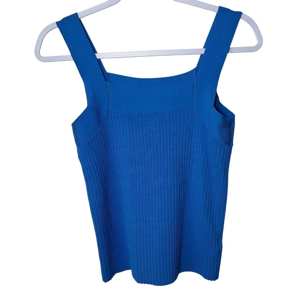 Ann Taylor vibrant blue ribbed square neck sweater tank top Small Petite - Thumbnail 3
