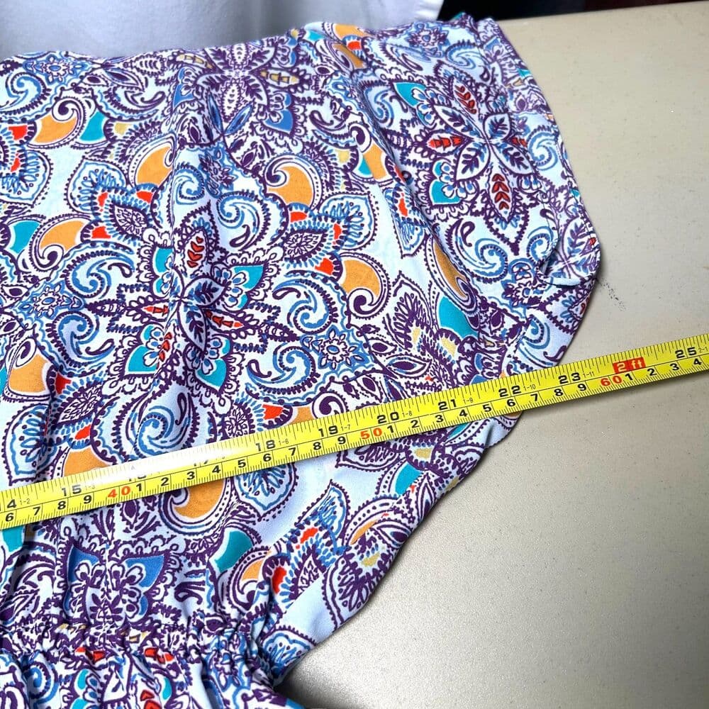 Laundry by Design paisley print cold-shoulder cinched waist dress size 4 - Thumbnail 7