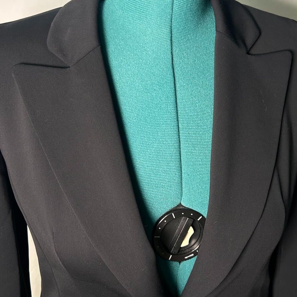 Yansi Fugel Black Polyester Pant Suit Size 8 Jacket Size 6 Pant - Thumbnail 10