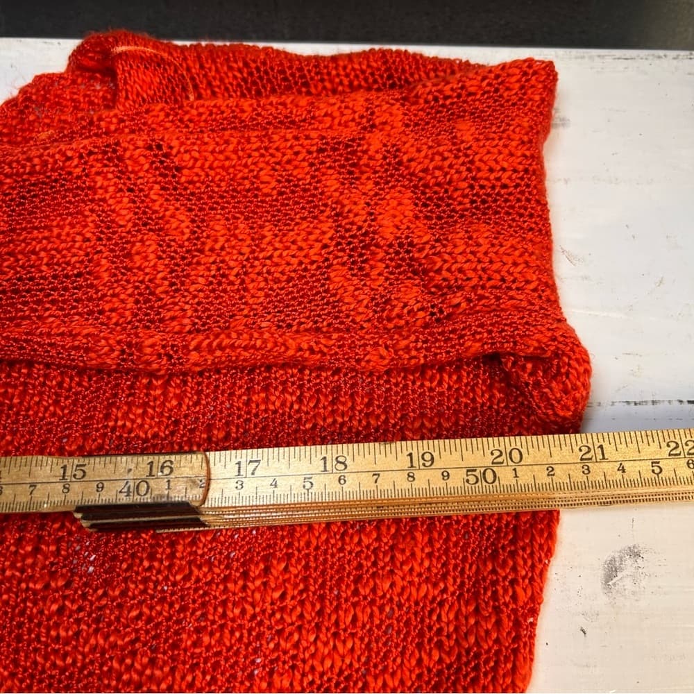RDI Burnt Orange Sheer V-Neck Sweater Large - Thumbnail 5