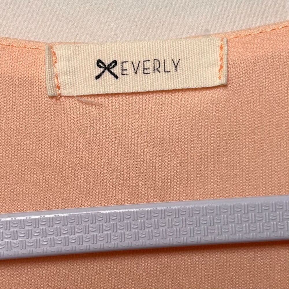Everly peach elastic waist short-sleeved dress size M feminine - Thumbnail 3