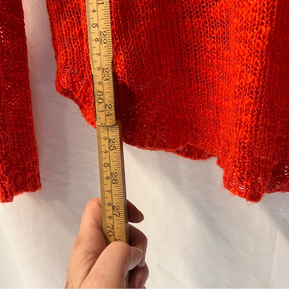 RDI Burnt Orange Sheer V-Neck Sweater Large - Thumbnail 6