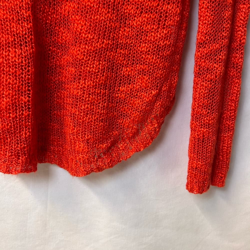 RDI Burnt Orange Sheer V-Neck Sweater Large - Thumbnail 2