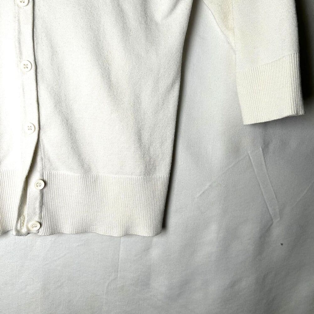 14th & Union cream knit button up 3/4 sleeve cardigan Medium - Thumbnail 2