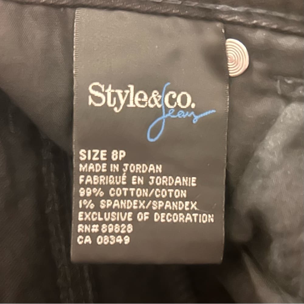 Style & Co Black Denim Straight Leg Jeans Size 8P - Thumbnail 6