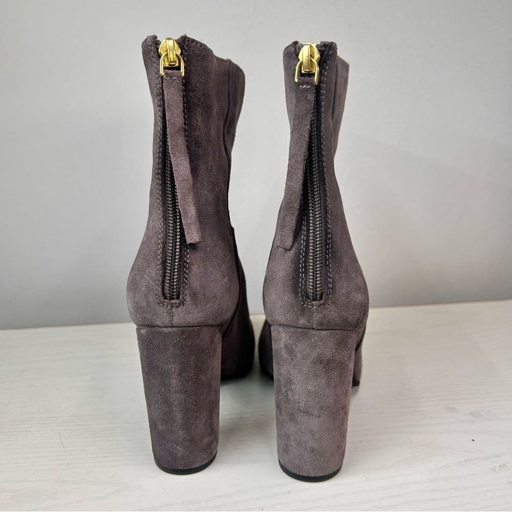 Seychelles Gray Heeled Boots with Chunky Heel and Rounded Toe Size 8 - Thumbnail 5