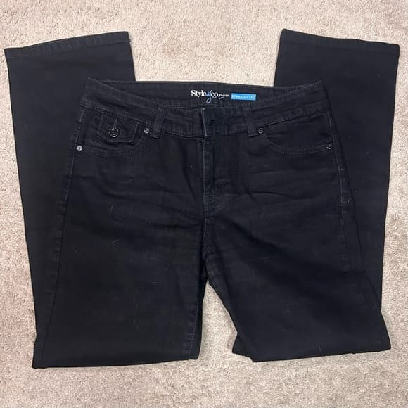 Style & Co Black Denim Straight Leg Jeans Size 8P - Thumbnail 8