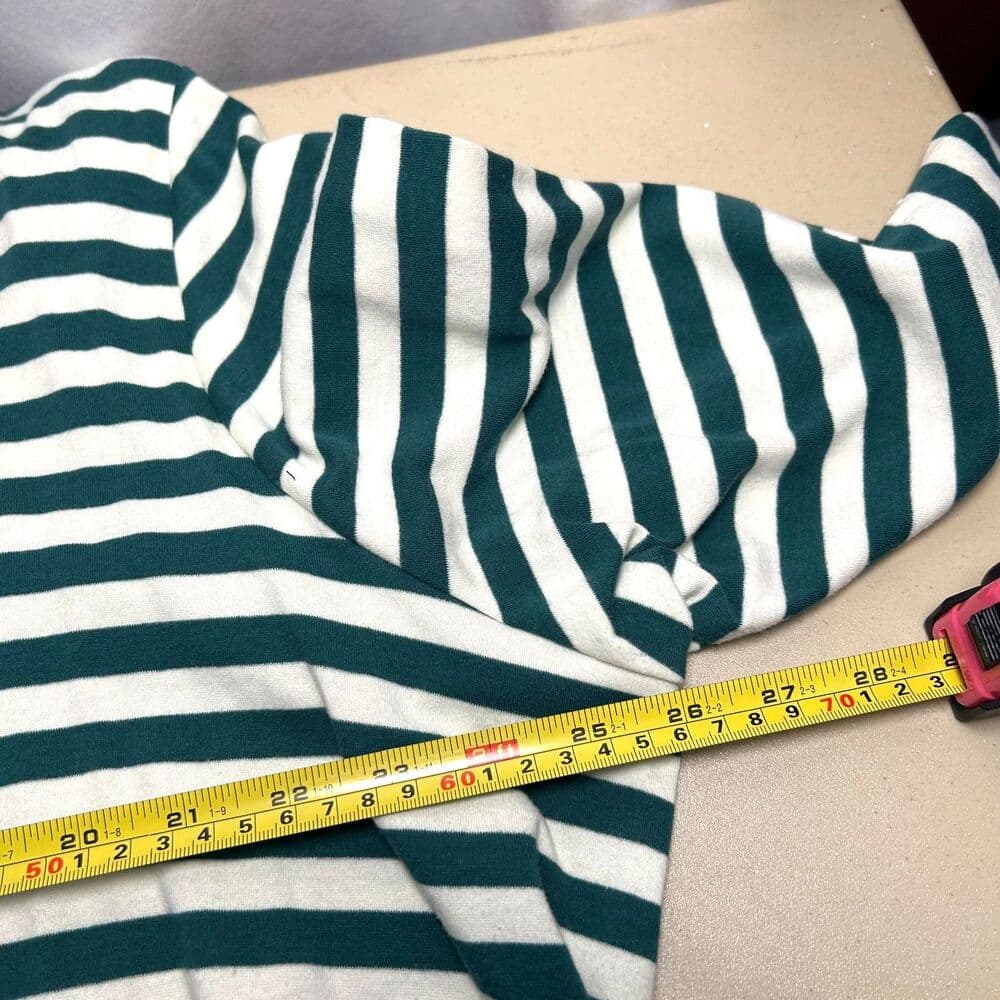 Lane Bryant Green and White Striped Long Sleeve Shirt 26/28 - Thumbnail 3