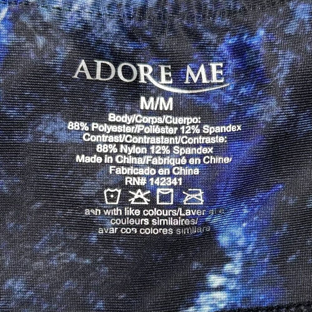 Adore Me High rise capri leggings blue black white abstract print medium - Thumbnail 2