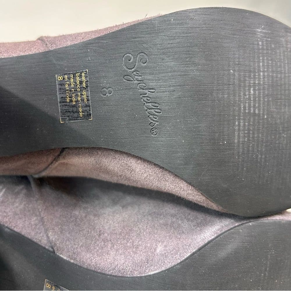 Seychelles Gray Heeled Boots with Chunky Heel and Rounded Toe Size 8 - Thumbnail 7
