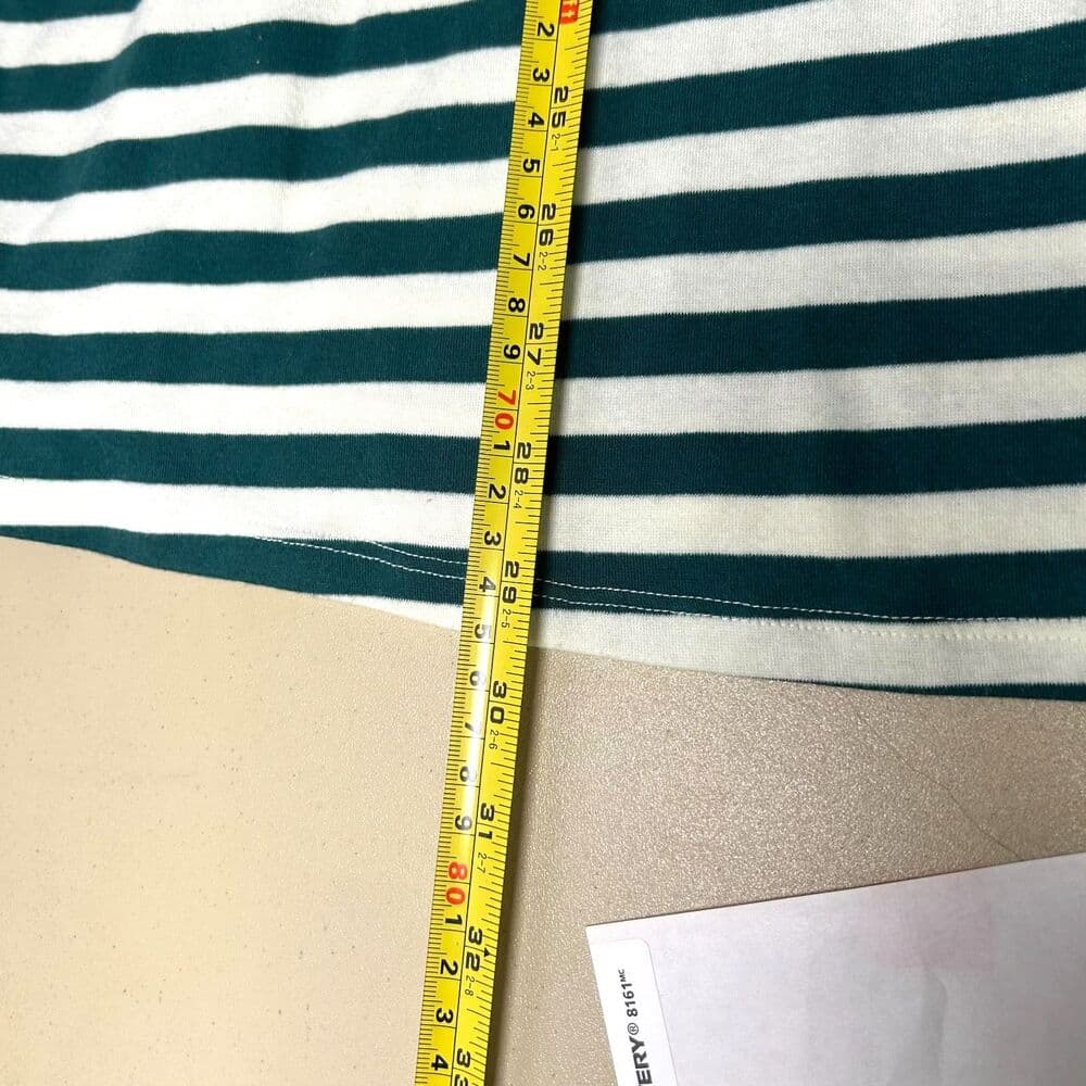 Lane Bryant Green and White Striped Long Sleeve Shirt 26/28 - Thumbnail 4