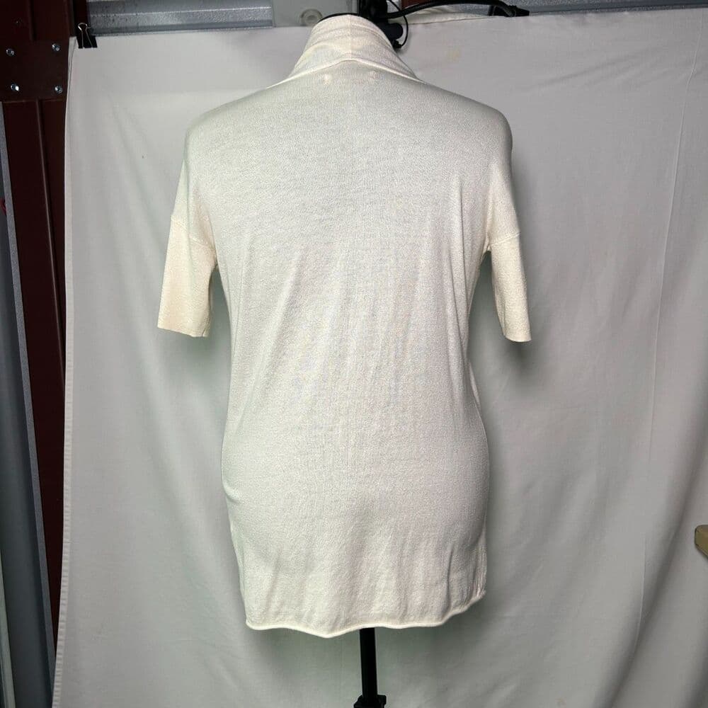Old Navy cream open-front short sleeved cardigan Medium - Thumbnail 5