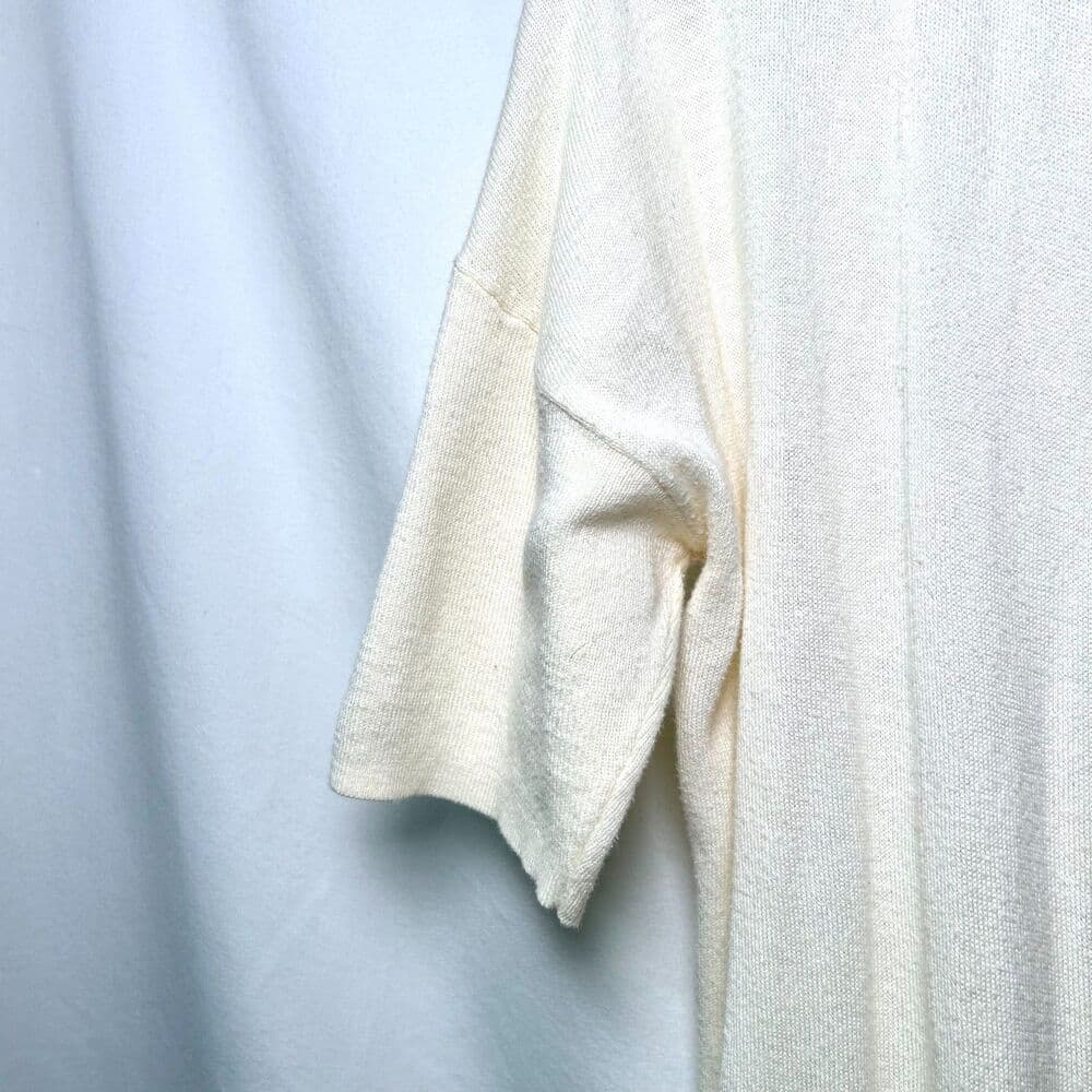 Old Navy cream open-front short sleeved cardigan Medium - Thumbnail 3