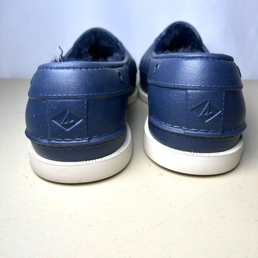 Sperry Men's Navy Blue Faux Fur Lined Top Siders Size 11 - Thumbnail 3