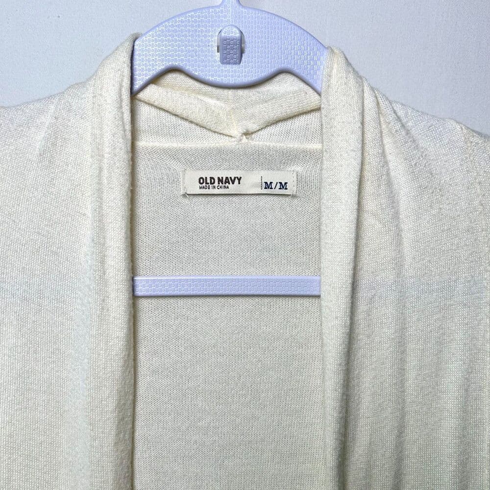 Old Navy cream open-front short sleeved cardigan Medium - Thumbnail 2