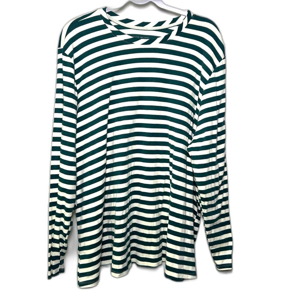 Lane Bryant Green and White Striped Long Sleeve Shirt 26/28 - Thumbnail 6