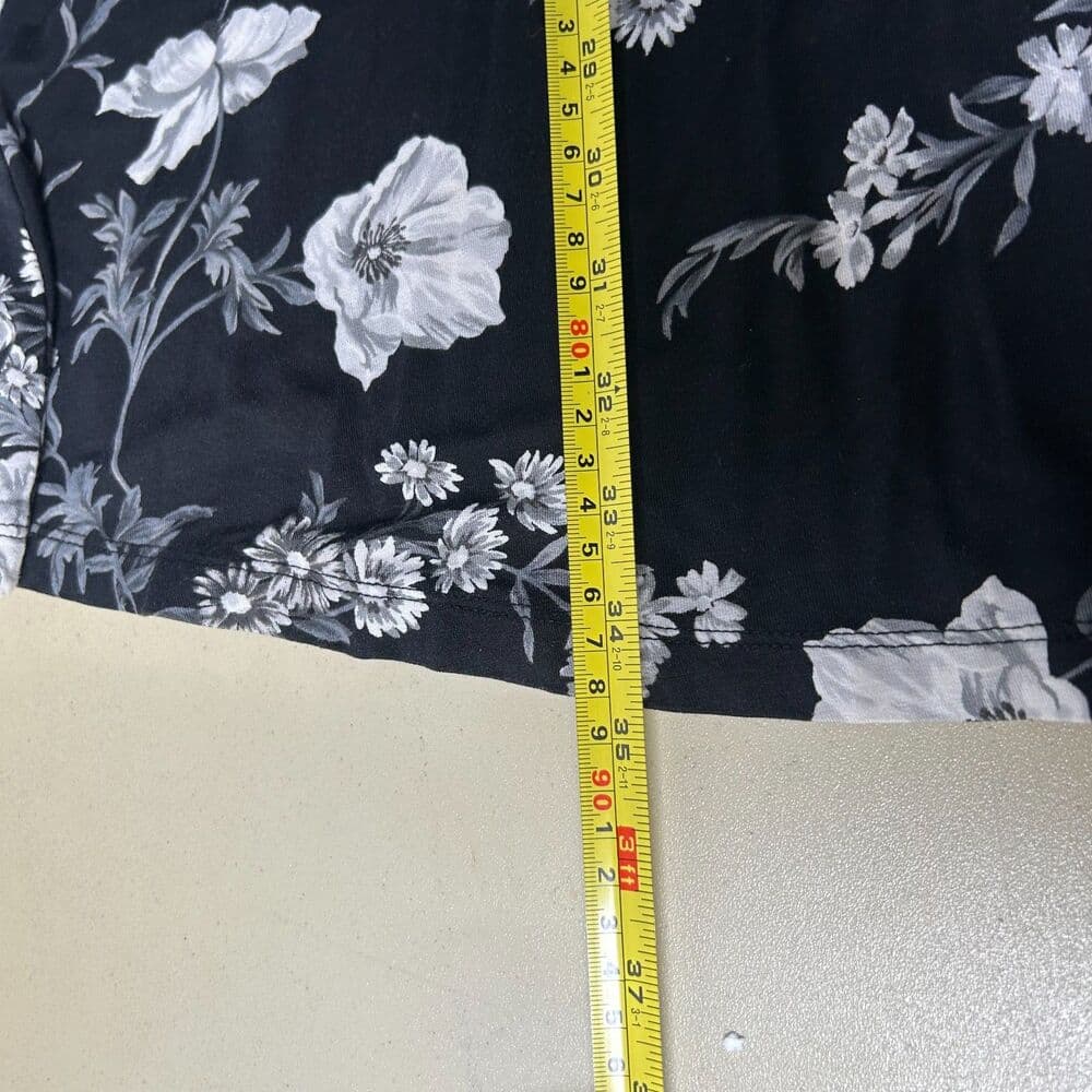 Old Navy black floral jersey dress XS - Thumbnail 4