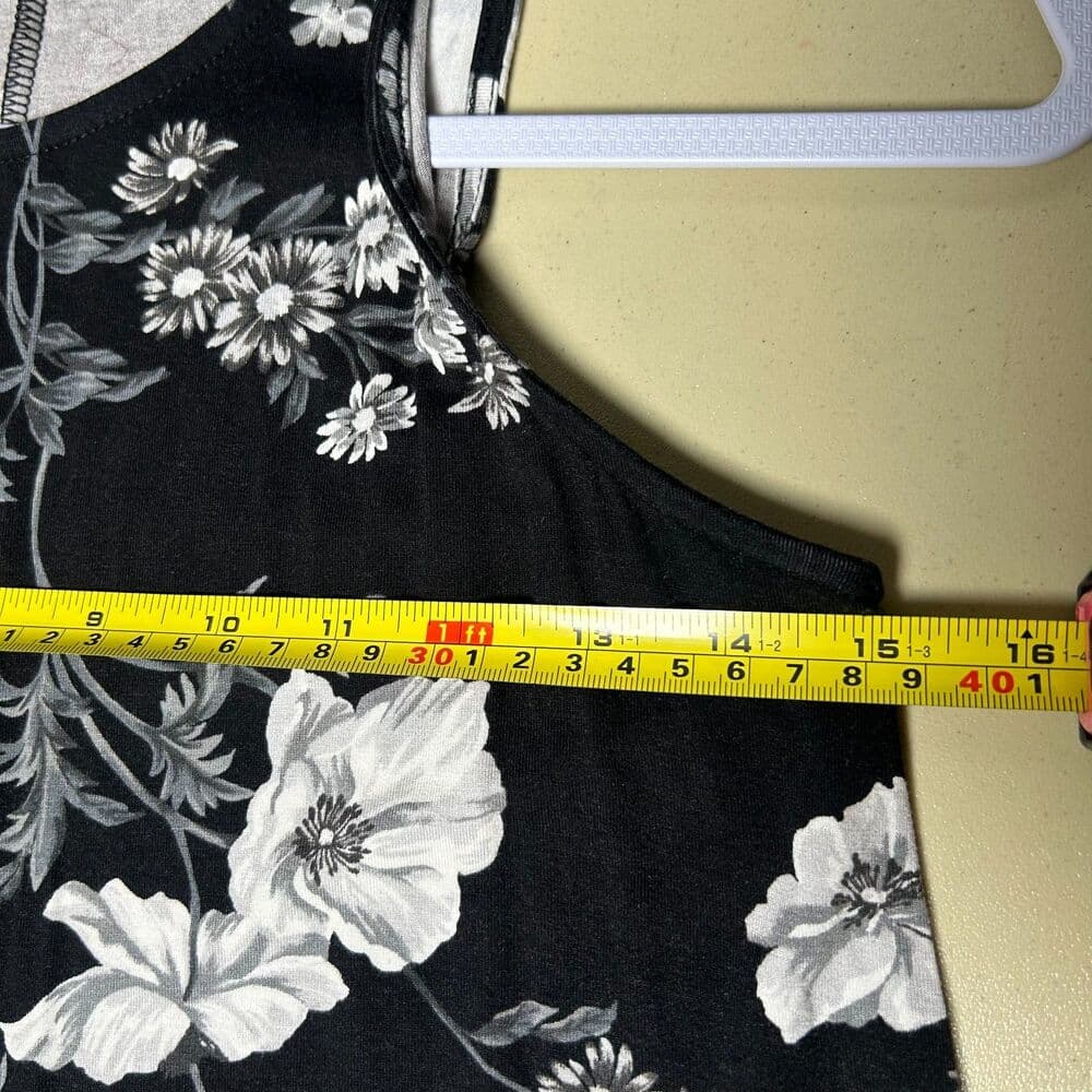 Old Navy black floral jersey dress XS - Thumbnail 5