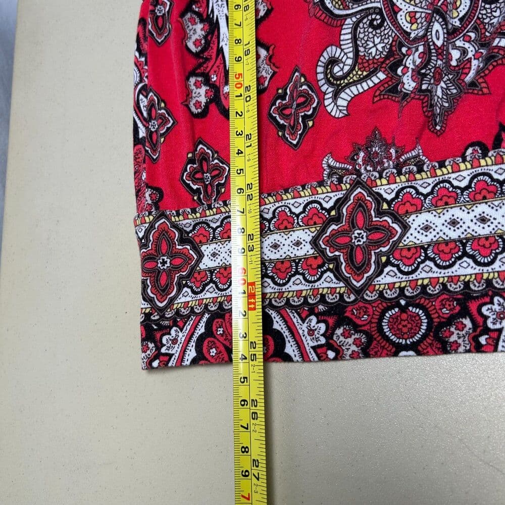 Chico's red/pink paisley-print 3/4-sleeve top size 1 - Thumbnail 4