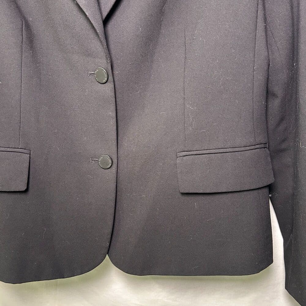 Calvin Klein classic black 2-button notched lapel blazer Size 14 Boss Babe - Thumbnail 2