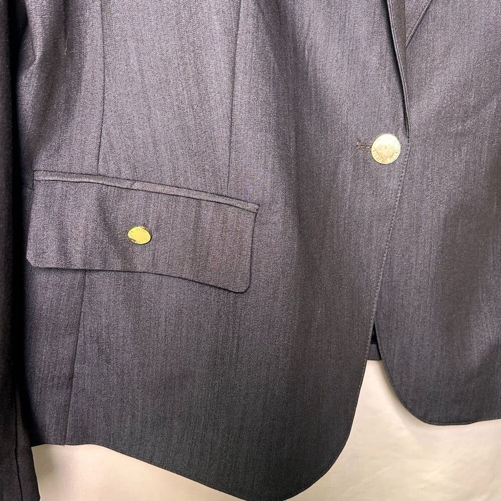 Anne Klein navy chambray one-button blazer XL - Thumbnail 4