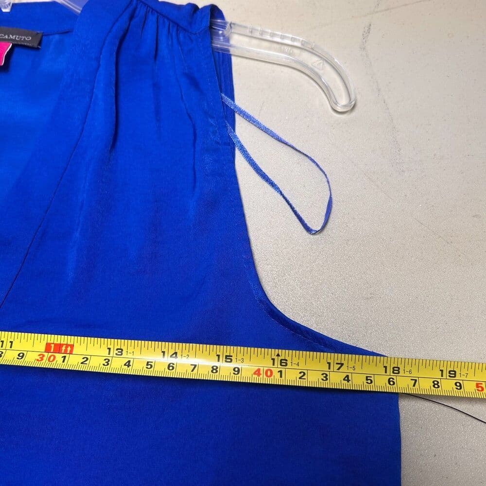 NWT Vince Camuto Blue Peplum Sleeveless Top Size Small Boho Romantic - Thumbnail 5
