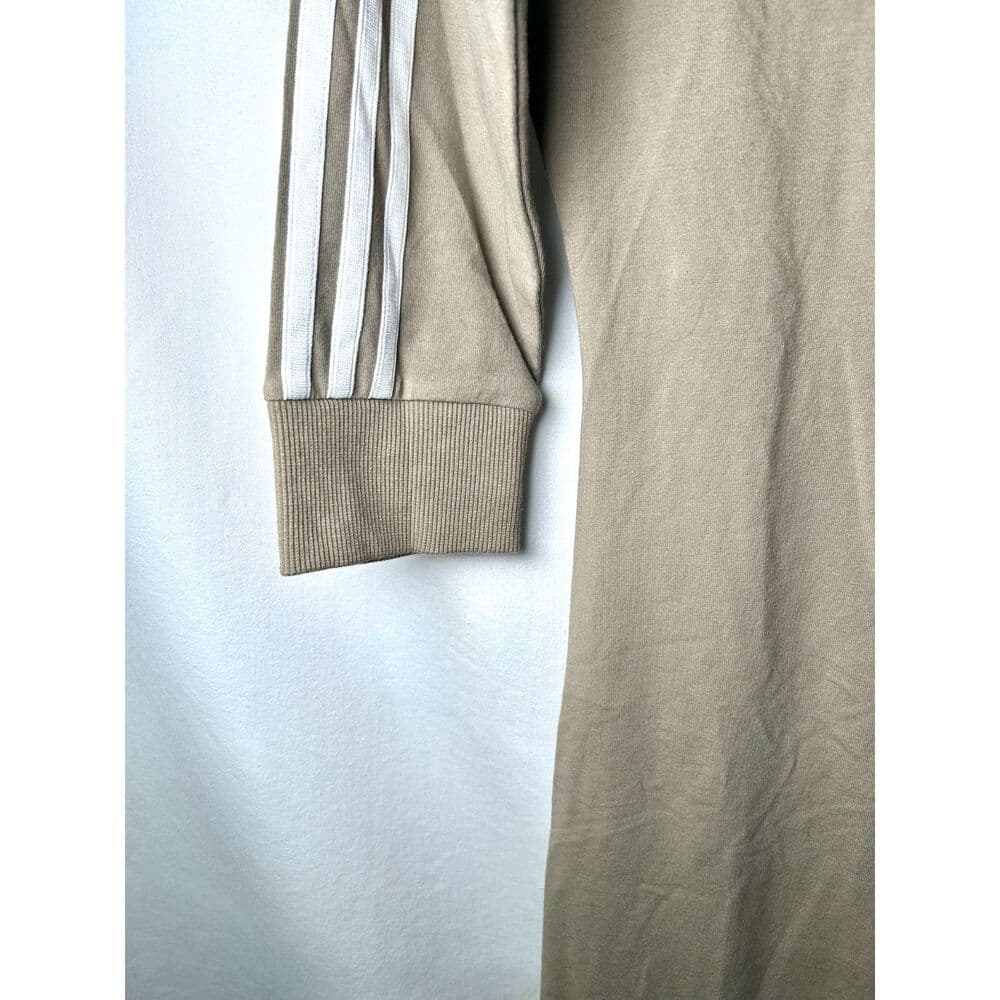 Adidas 3 Stripe Olive Green cotton blend Small Midi Dress Sporty Spice - Thumbnail 2