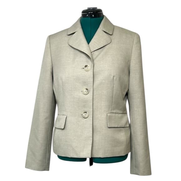 Jones Studio Elegant Cream Women's Blazer Size 12 - Thumbnail 9