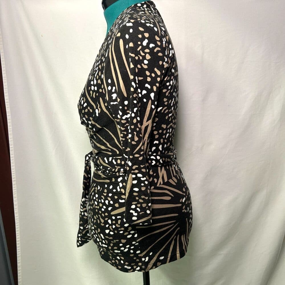 Banana Republic Issa Collection Animal Print Wrap Top Medium - Thumbnail 6