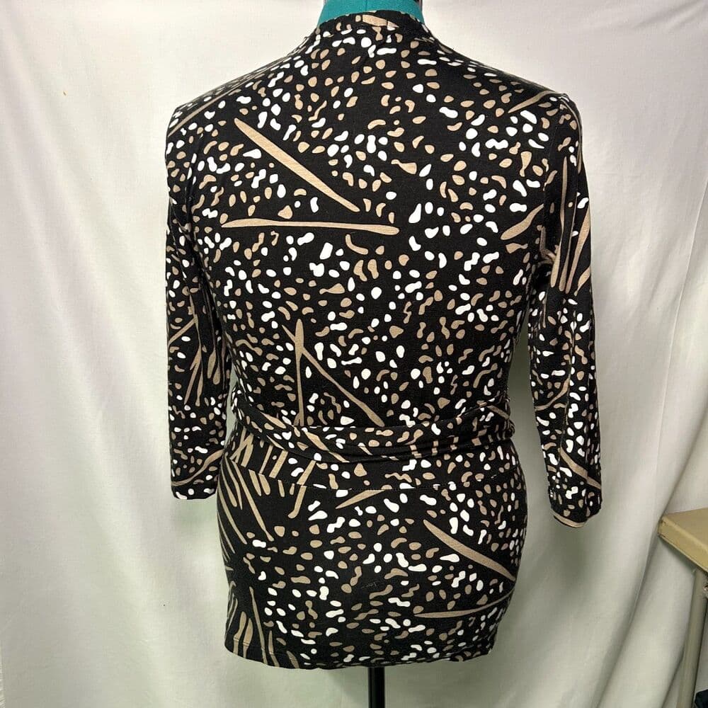 Banana Republic Issa Collection Animal Print Wrap Top Medium - Thumbnail 5