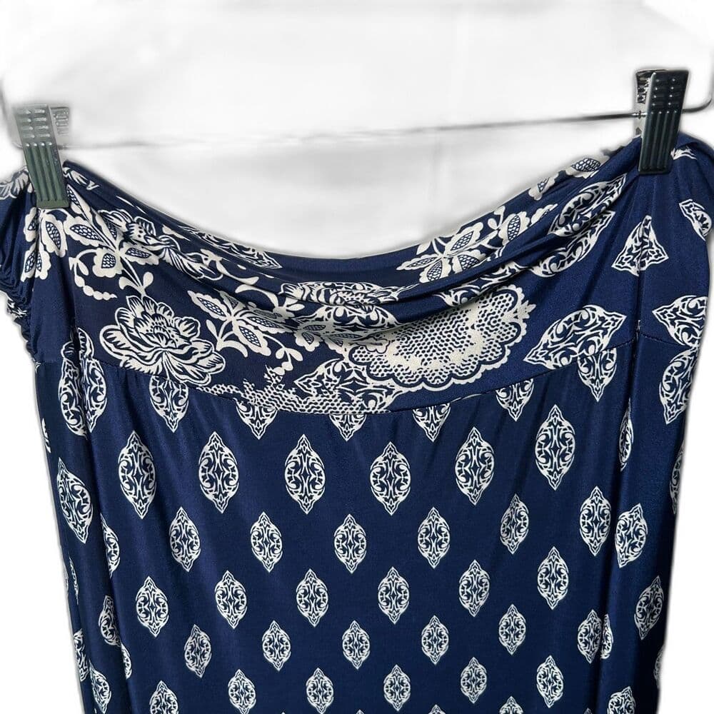 Gilli 2x Maxi Skirt Navy White Boho Print Coastal - Thumbnail 3