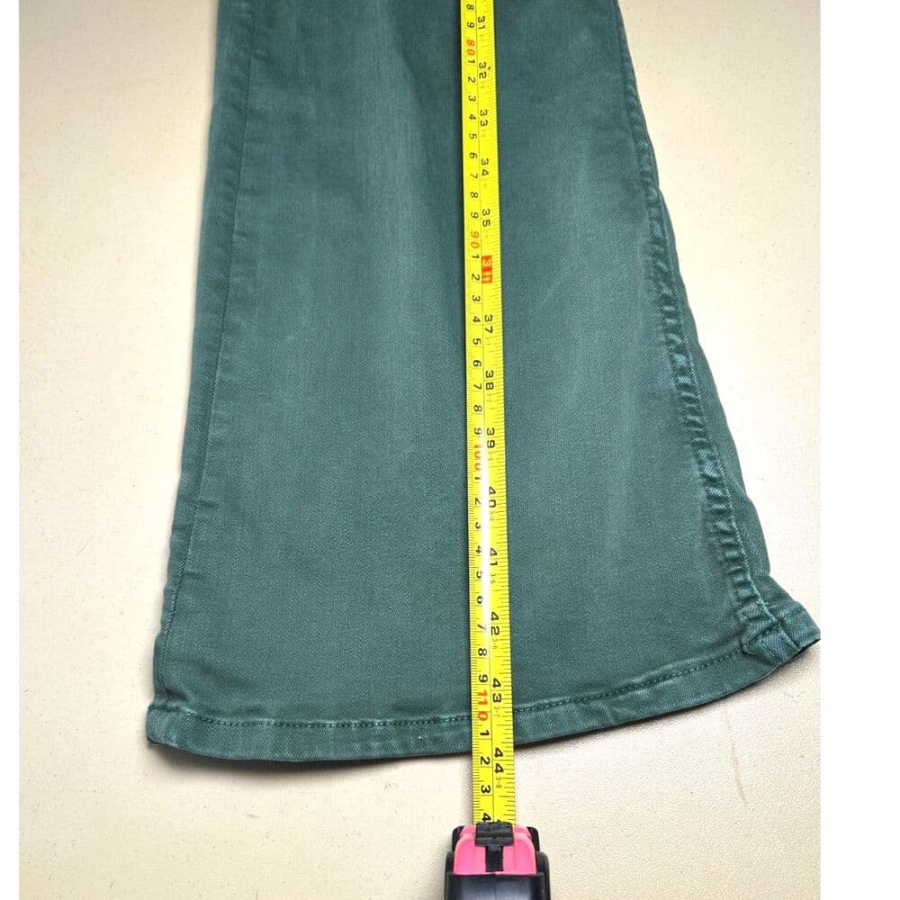 Zara Sage Green High-Waisted Wide Leg Button Fly Pants Size 8 Y2K Revival - Thumbnail 3